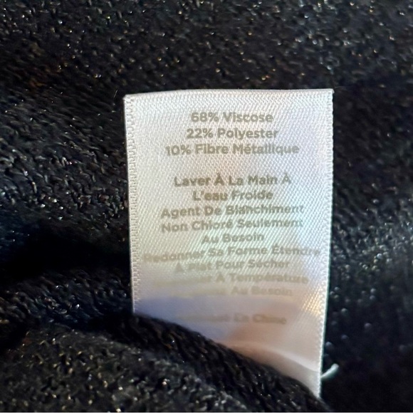 RSVP by Talbots Black Cowl Neck Sweater with Micro Silver Sparkles - Picture 4 of 5